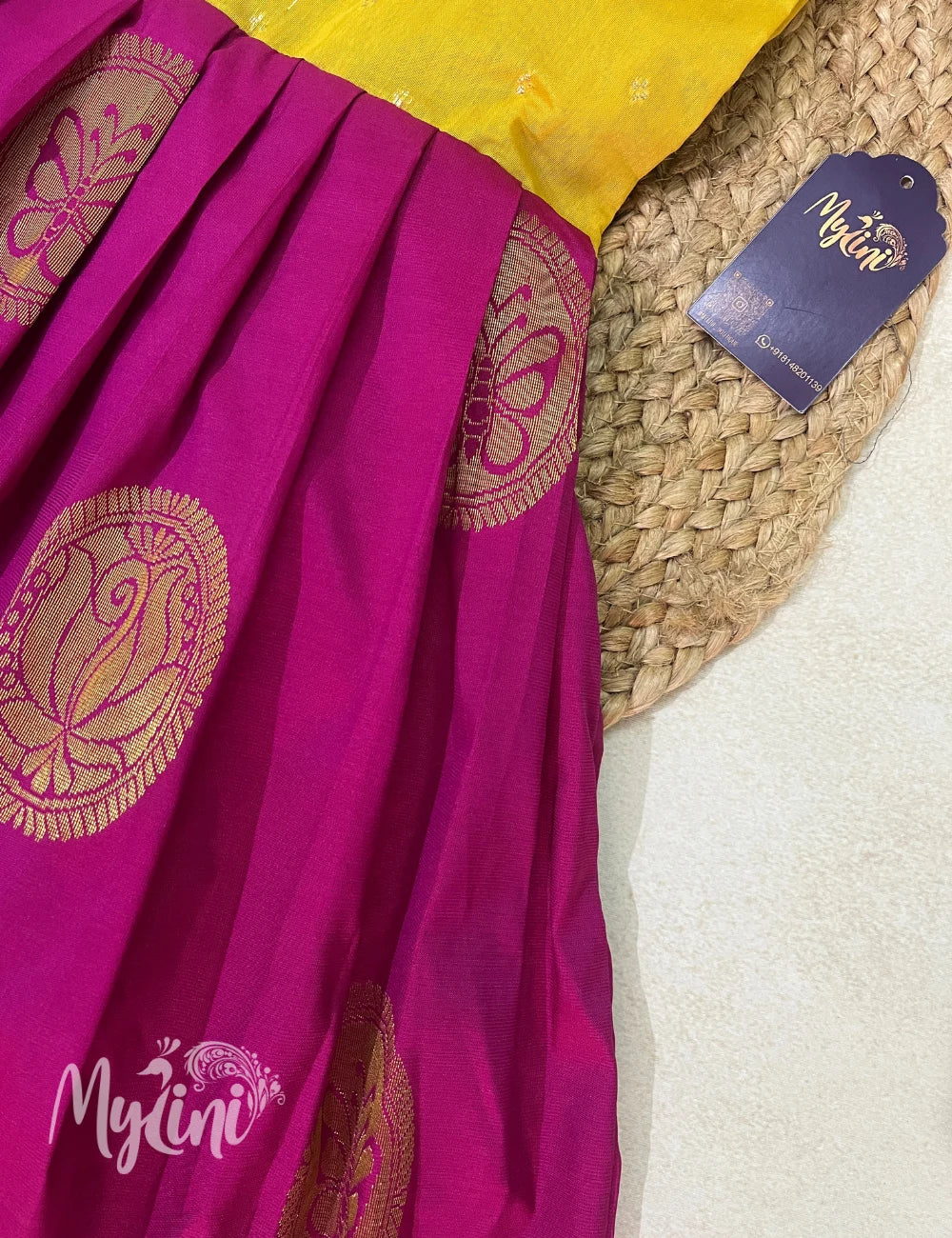 Mustard & Magenta Girls Ethnic Set - mylini
