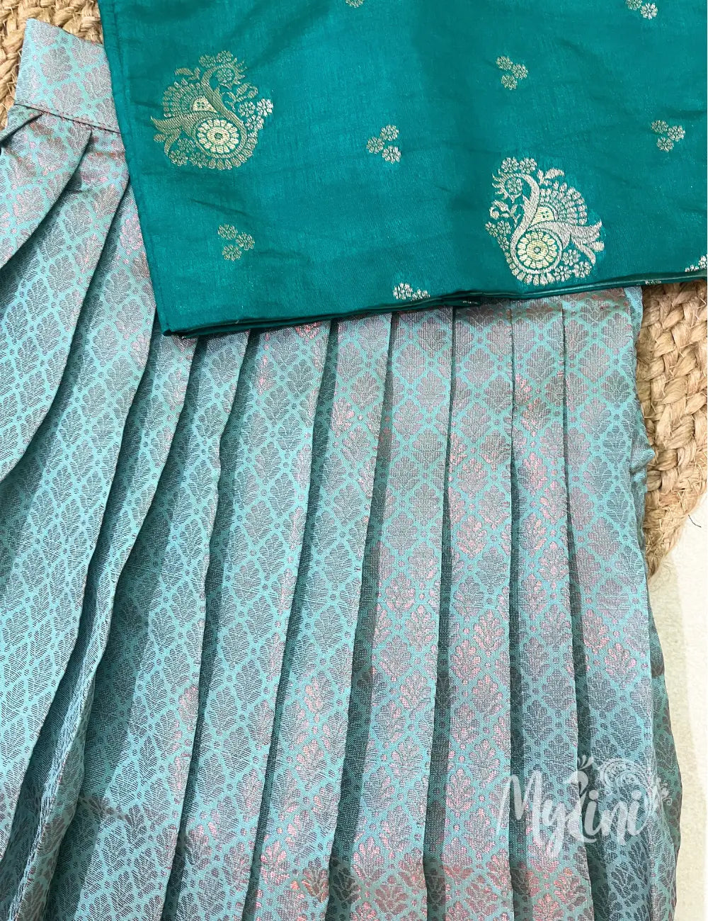 Teal & Silver Girls Ethnic Set - mylini