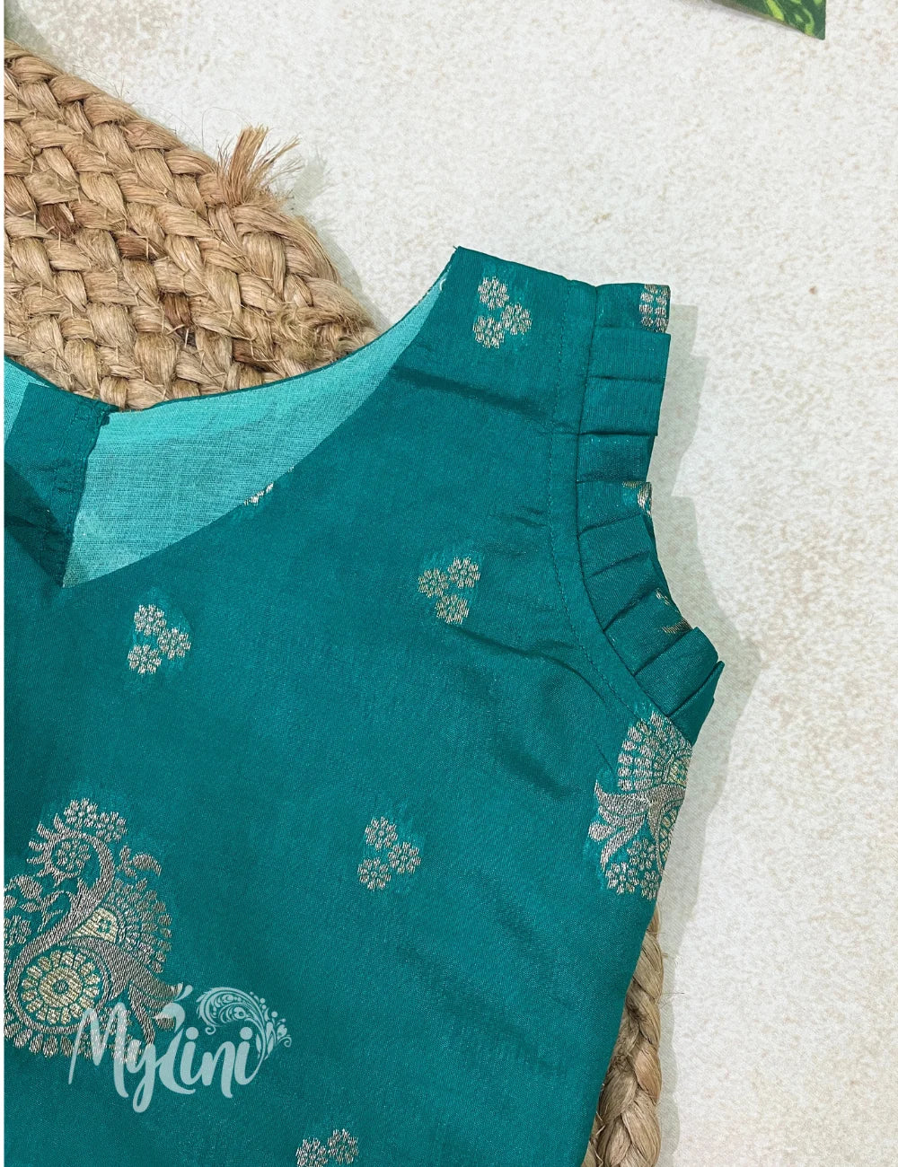 Teal & Silver Girls Ethnic Set - mylini