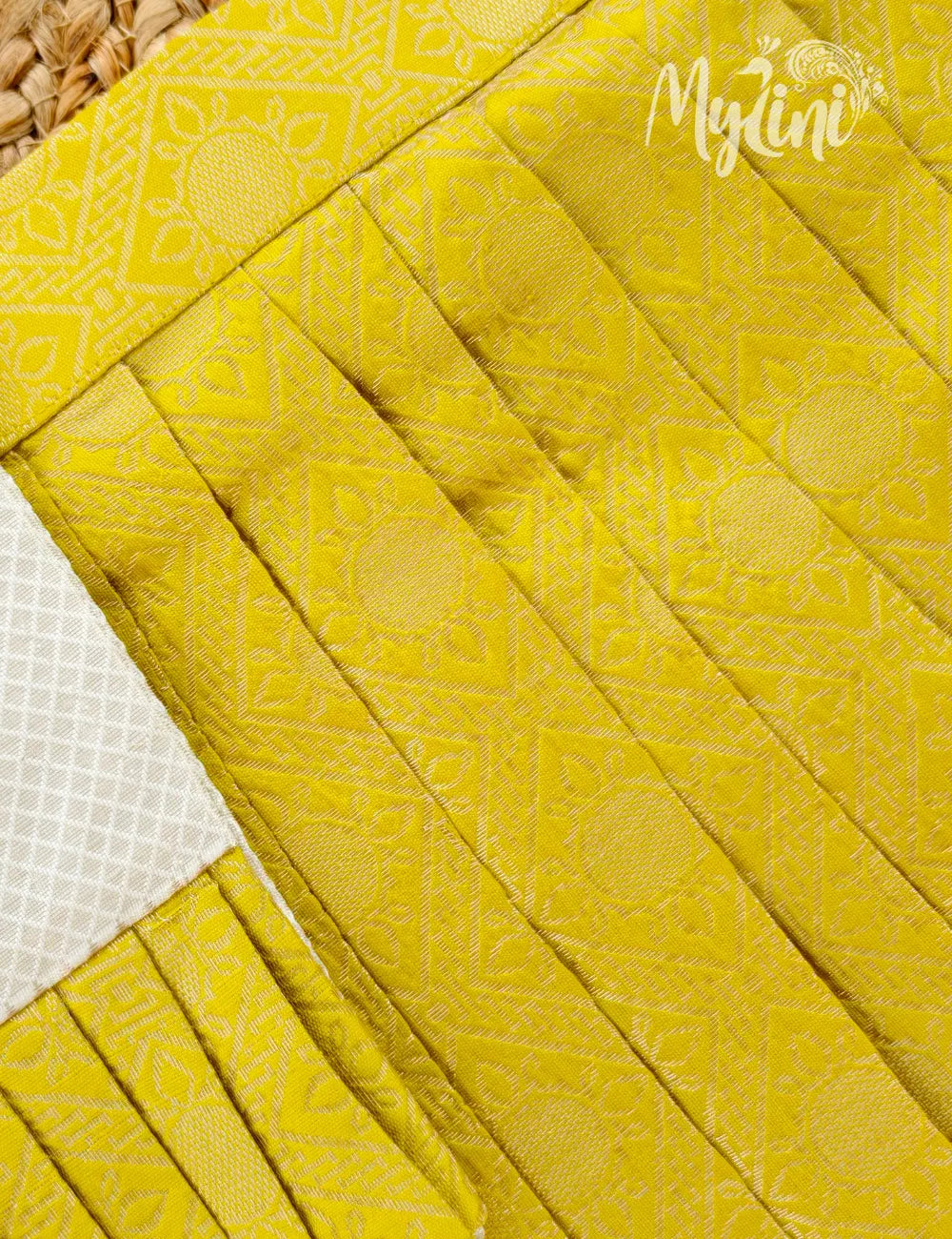 Ivory & Mustard Girls Pattupavadai Set - mylini