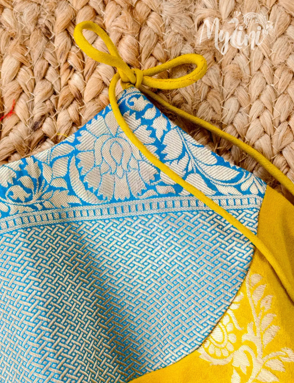 Teal & Mustard Baby Traditional Dress - mylini