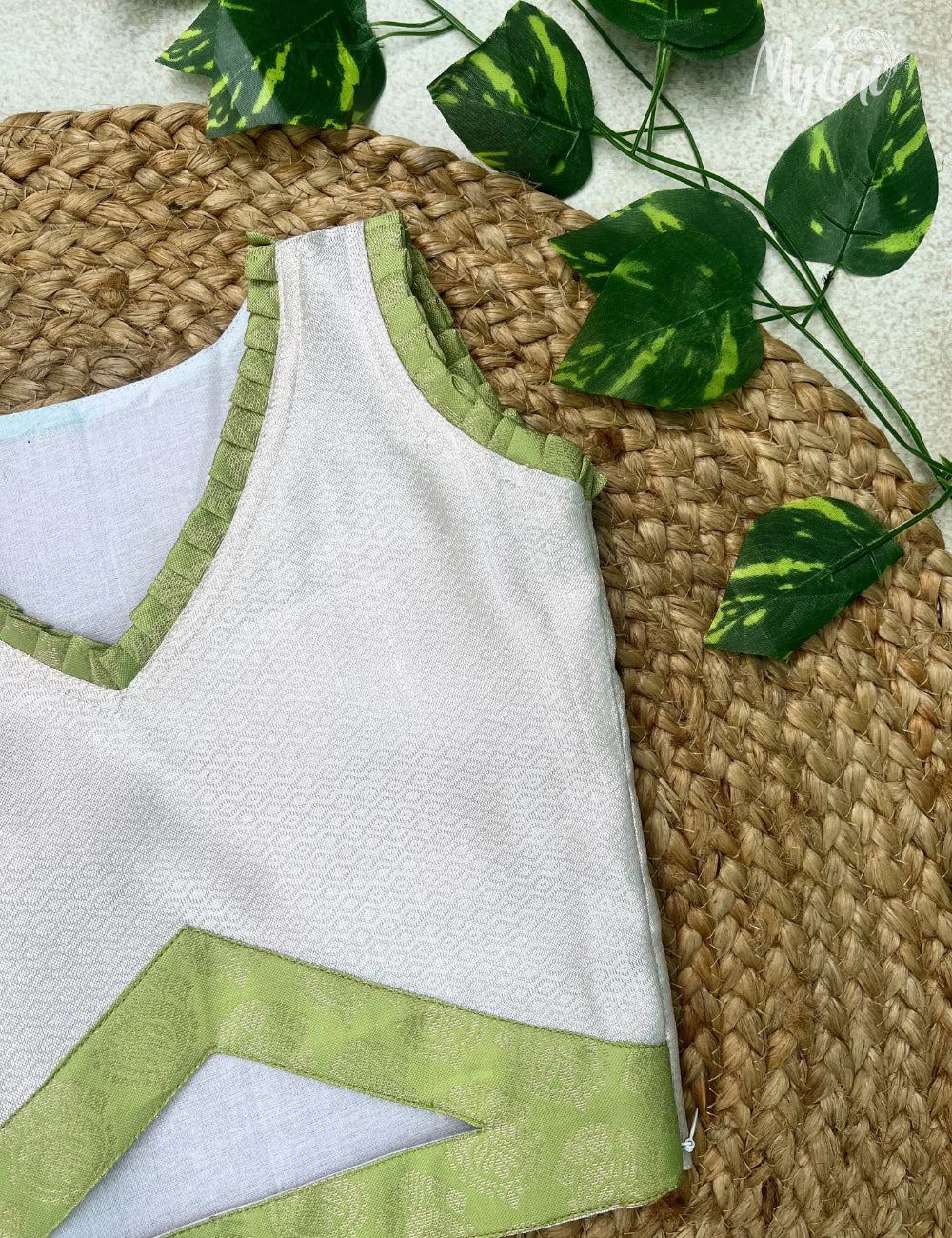 Kids Candy Green & White Ethnic Dress – Festive Wear for Baby Girls - mylini