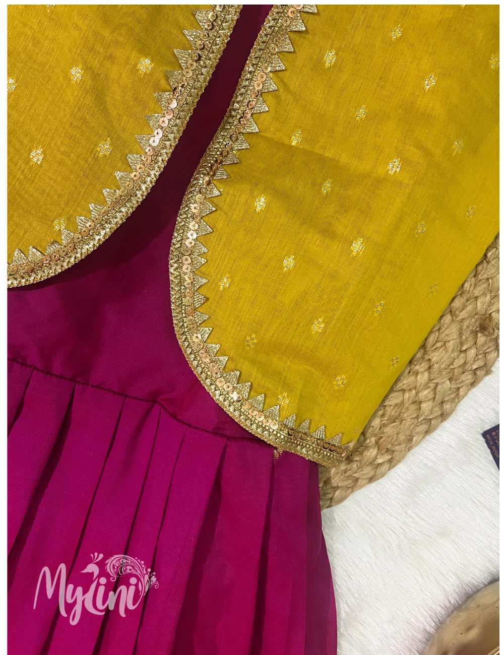 Mustard & Fuchsia Girls Traditional Set - mylini