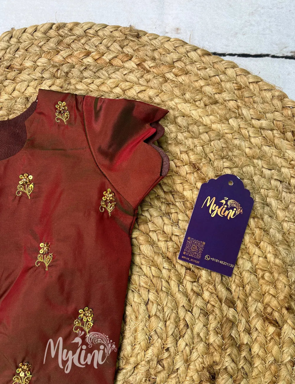 Maroon & Cream Girls Traditional Dress - mylini