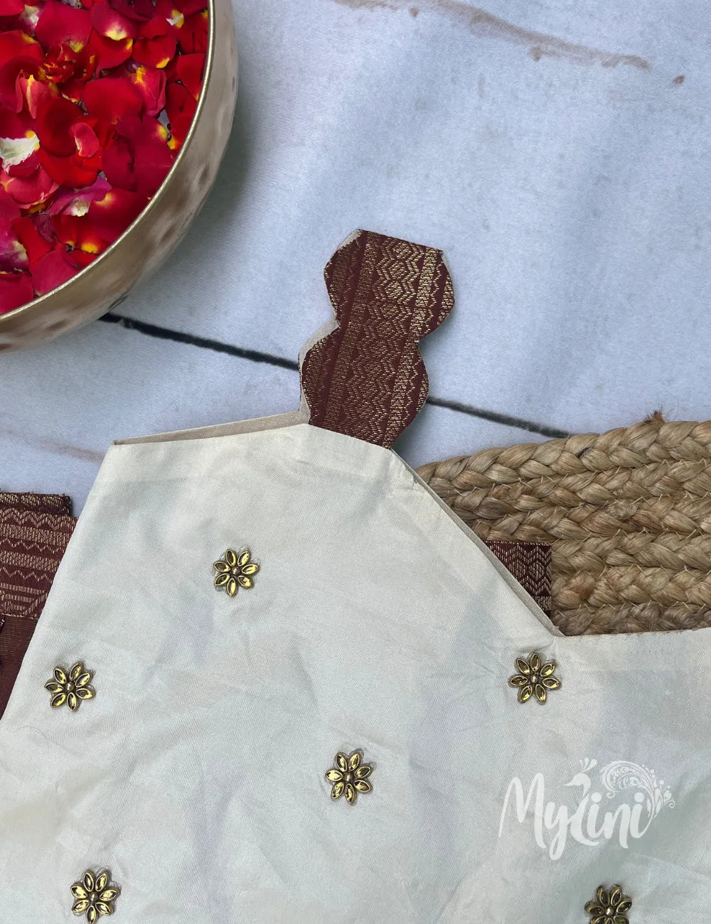 Ivory & Copper Girls Traditional Dress - mylini