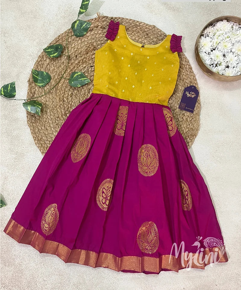 Mustard & Magenta Girls Ethnic Set - mylini